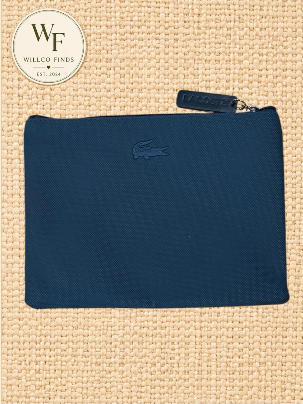 Lacoste x Turkish Airlines Navy Zip Travel Pouch Amenity Bag